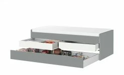 Duobett mit Stauraum Grow Up | Grau / Weiß 90 cm -Kindermöbel Verkaufsladen 12114847 2 202003122234