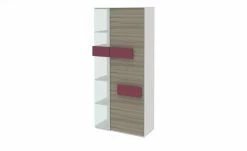 Vitrine Holly | Weiß / Driftwood (Nachbildung) / Fuchsia rechts