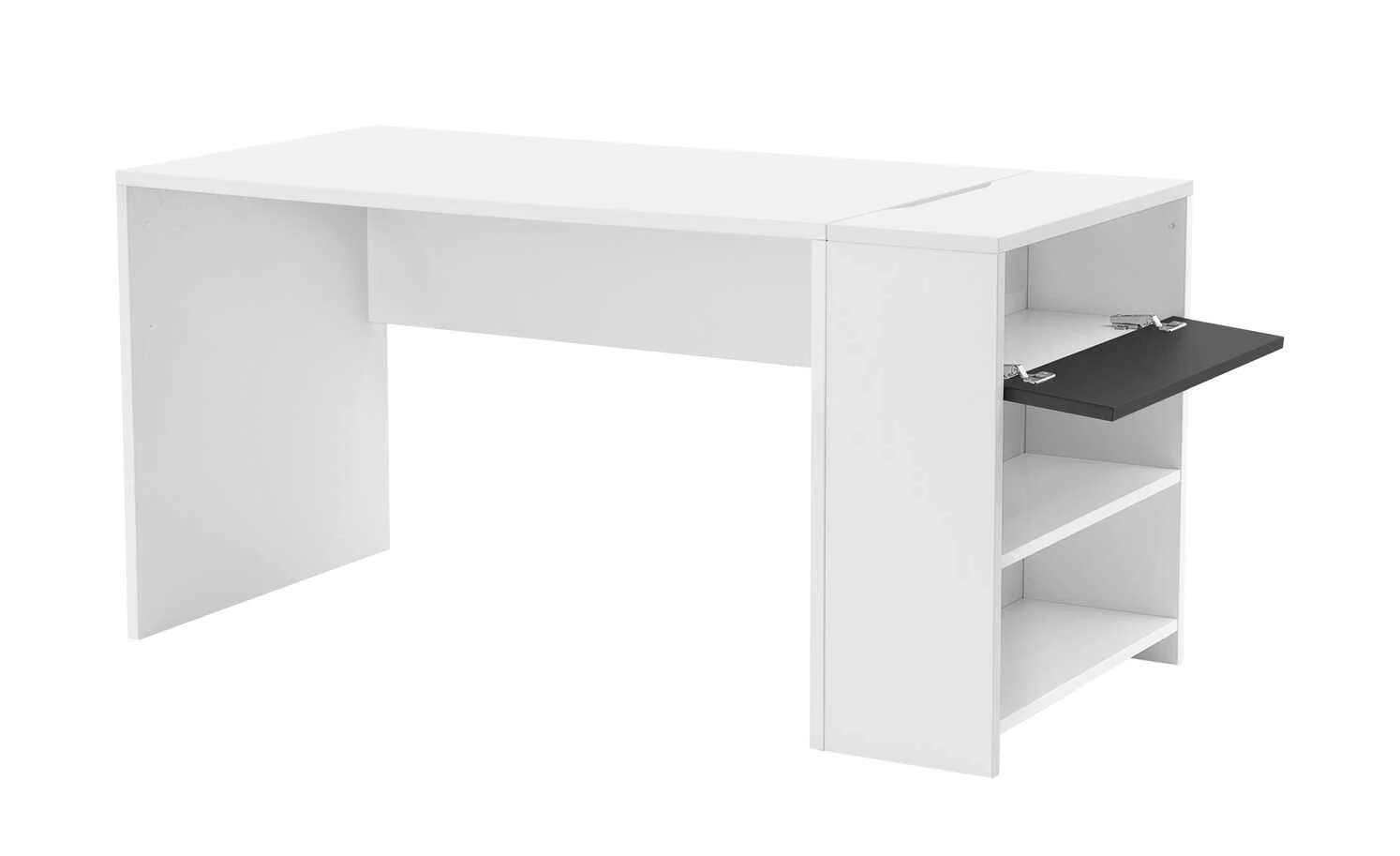 Schreibtisch-Anbauregal Holly | Weiß / Weiß / Anthrazit 4 Schreibtisch-Anbauregal Holly | Weiß / Weiß / Anthrazit – Bild 2