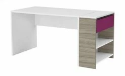 Schreibtisch-Anbauregal Holly | Weiß / Driftwood (Nachbildung) / Fuchsia -Kindermöbel Verkaufsladen 12115226 2 202106092233