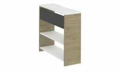 Schreibtisch-Anbauregal Holly | Weiß / Hickory (Nachbildung) / Anthrazit