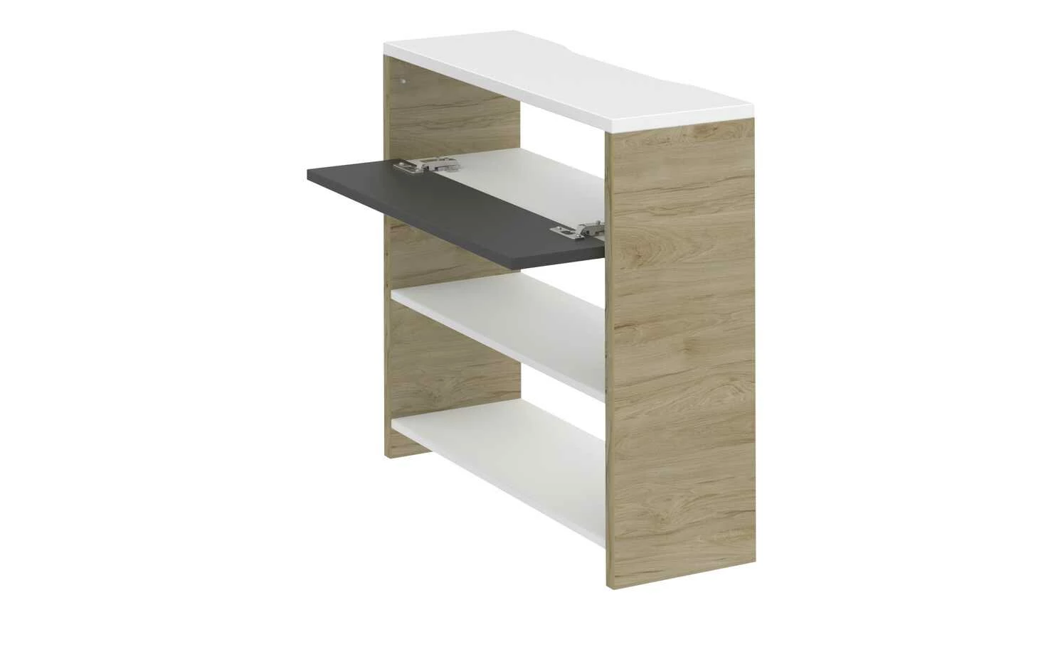 Schreibtisch-Anbauregal Holly | Weiß / Hickory (Nachbildung) / Anthrazit 5 Schreibtisch-Anbauregal Holly | Weiß / Hickory (Nachbildung) / Anthrazit – Bild 3