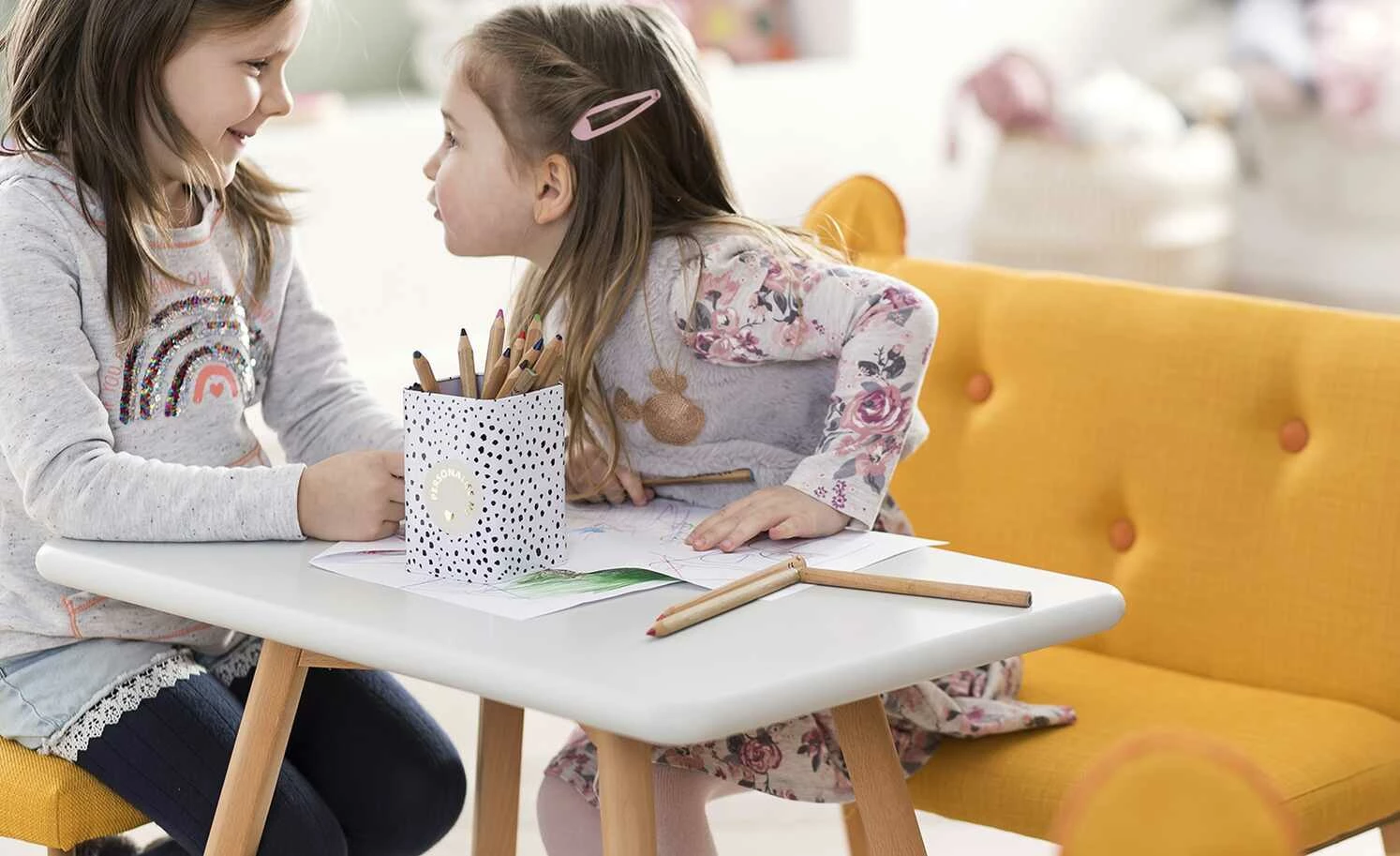 Kinder-Tisch Krümel | Weiß rechteckig 4 Kinder-Tisch Krümel | Weiß rechteckig – Bild 2