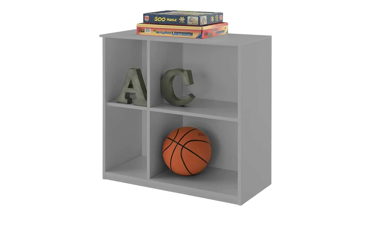 Regal Holly | Ausführung 2 (Breite Fächer rechts / schmale Fächer links) Mittelgrau 4 Regal Holly | Ausführung 2 (Breite Fächer rechts / schmale Fächer links) Mittelgrau – Bild 2