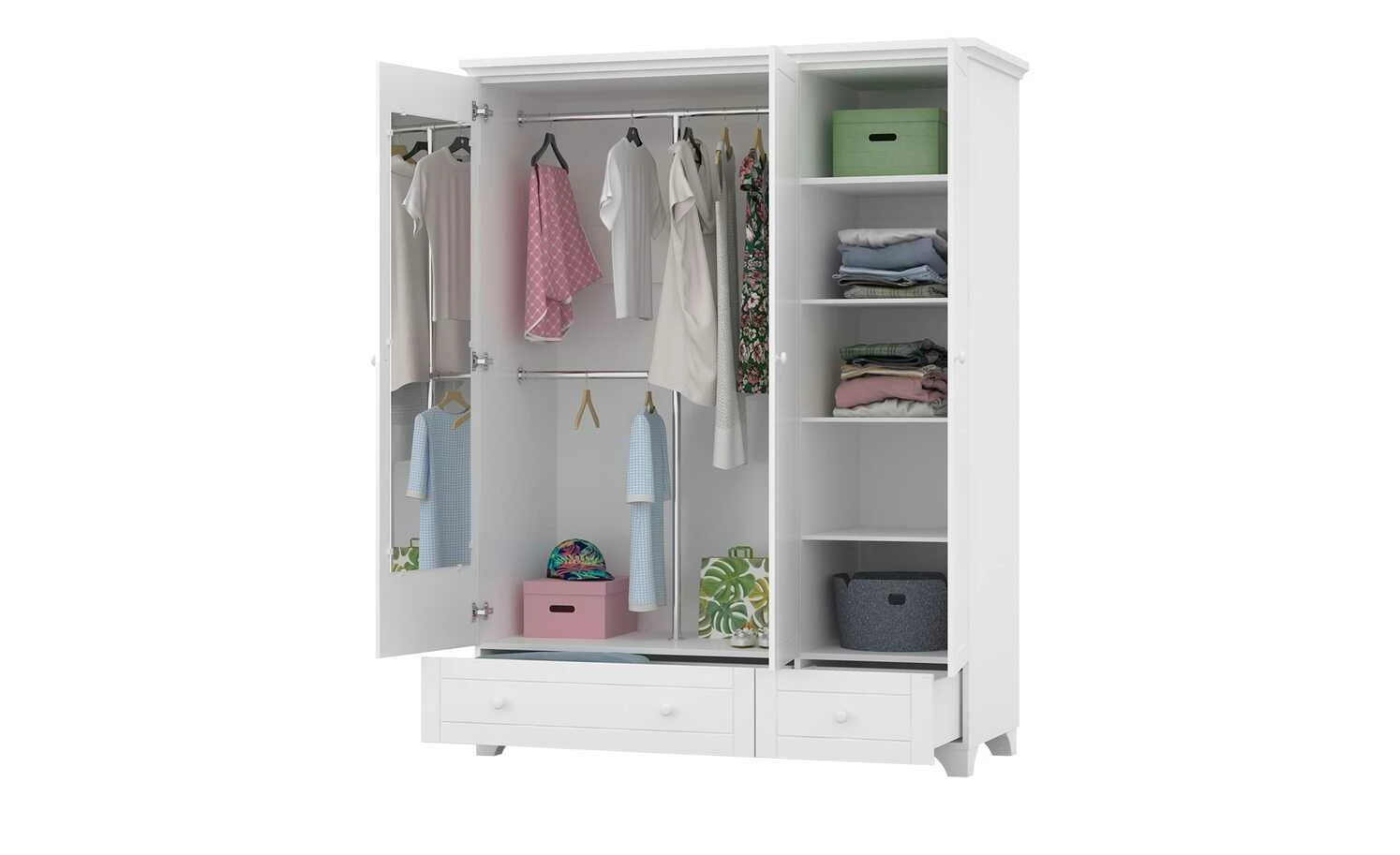 Drehtürenschrank Royal White | 156|cm 8 Drehtürenschrank Royal White | 156|cm – Bild 6