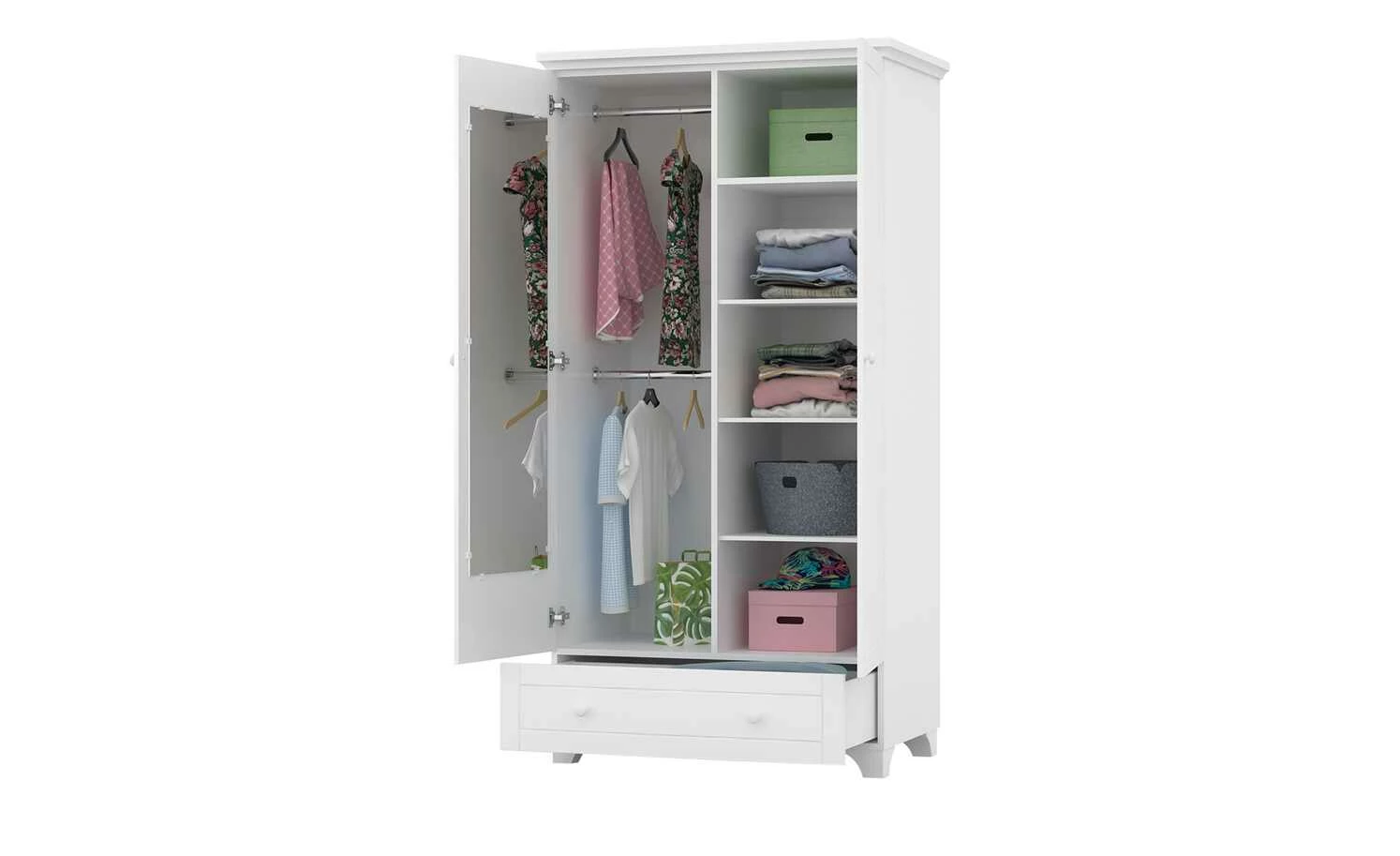 Drehtürenschrank Royal White | 106|cm 8 Drehtürenschrank Royal White | 106|cm – Bild 6