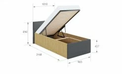 Bett Wake Up Plus | Eiche (Nachbildung) / Anthrazit 90 cm -Kindermöbel Verkaufsladen 12119365 3 202209231236