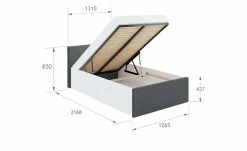 Bett Wake Up Plus | Weiß / Anthrazit 120 cm -Kindermöbel Verkaufsladen 12119366 1 202209231236