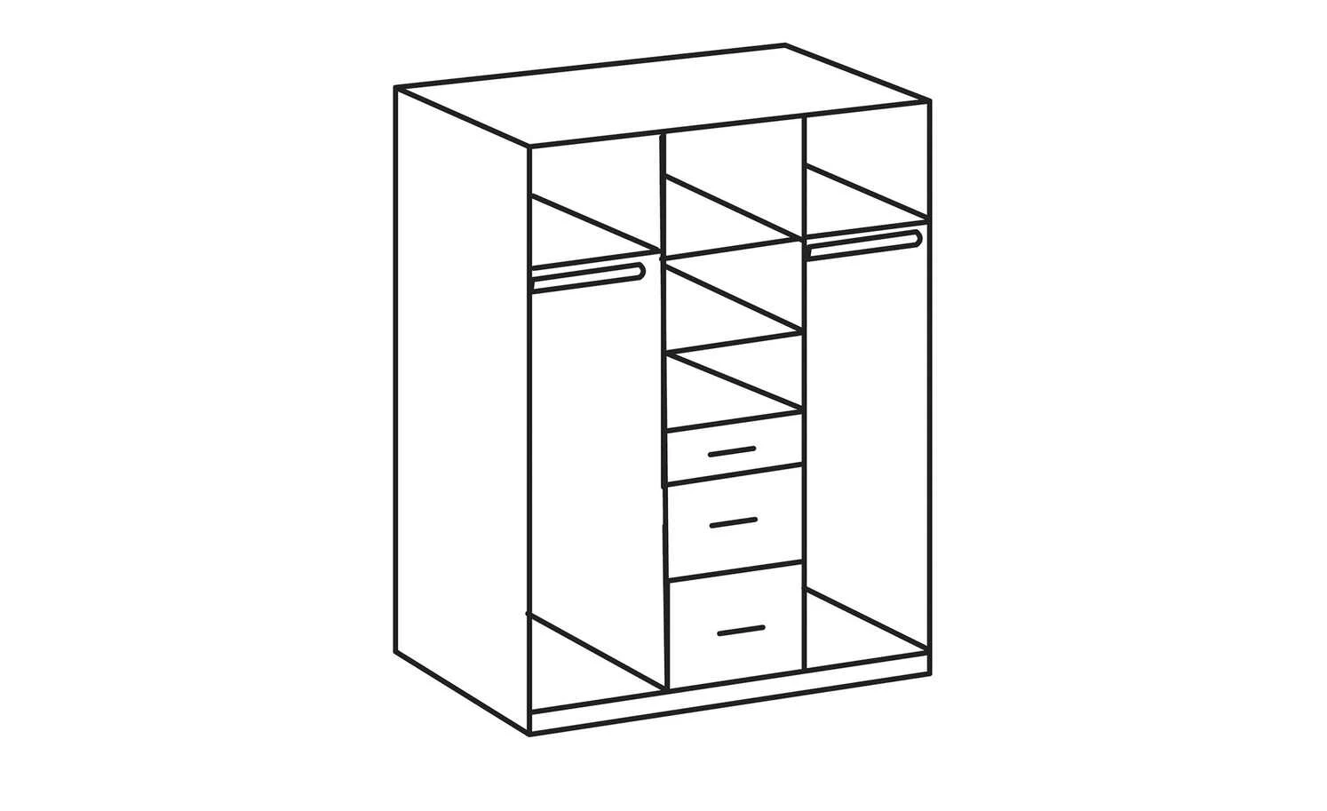 Kleiderschrank, 3-türig Caja | Eiche San Remo (Nachbildung) / Alpinweiß 12 Kleiderschrank, 3-türig Caja | Eiche San Remo (Nachbildung) / Alpinweiß – Bild 10
